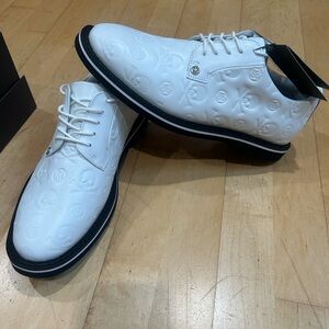 NIB G/FORE Men's White Embossed Leather Golf Shoes